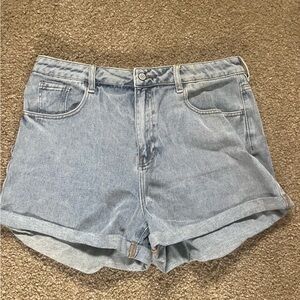 High rise mom jean shorts
